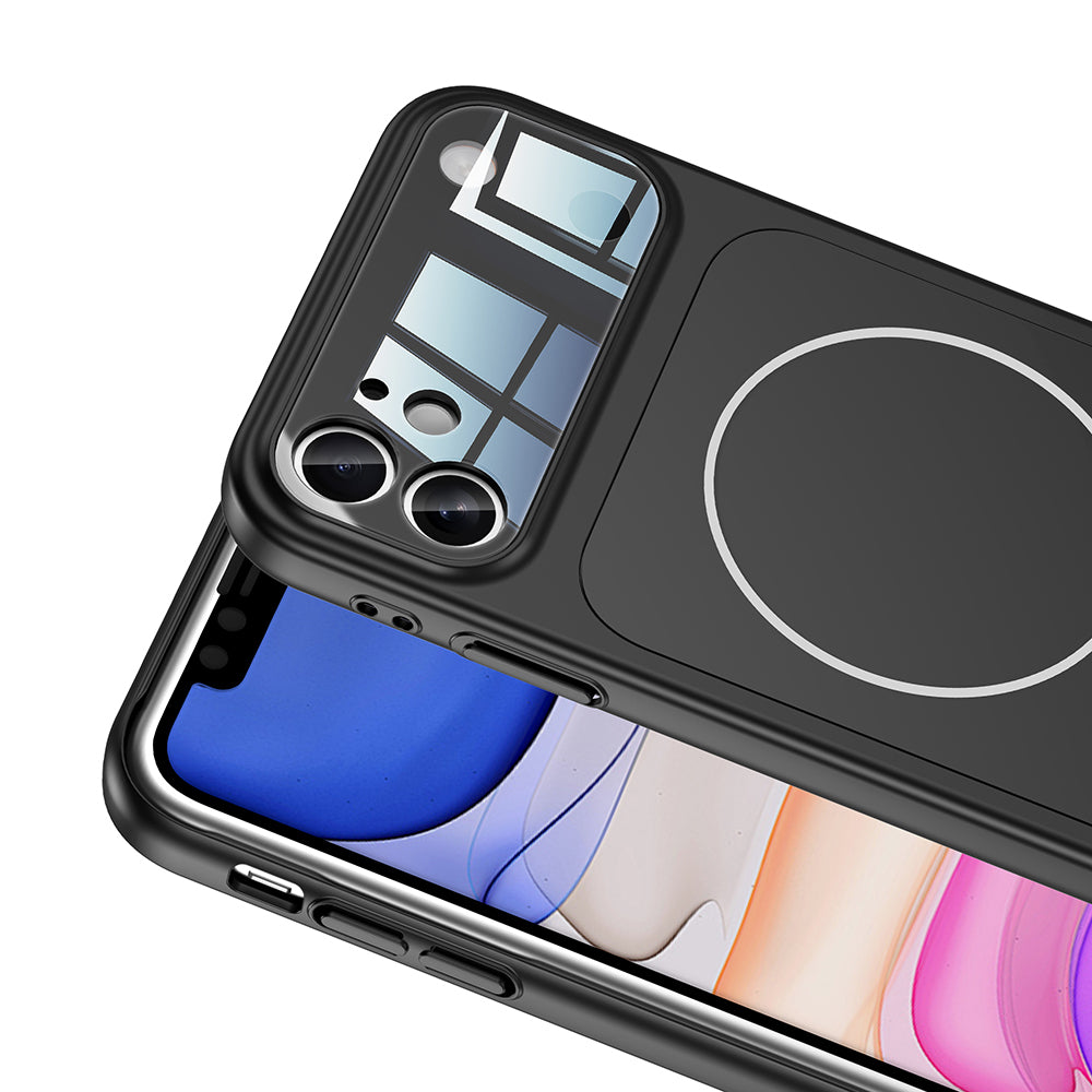 Apple iPhone 11 Kılıf Zore M-Safe Şarj Özellikli Kamera Korumalı Formen Kapak Gümüş