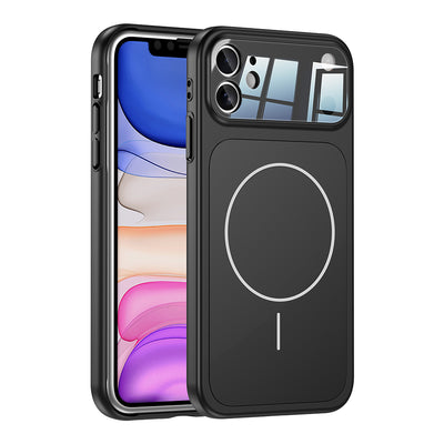 Apple iPhone 11 Kılıf Zore M-Safe Şarj Özellikli Kamera Korumalı Formen Kapak Siyah