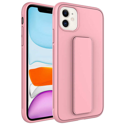 Apple iPhone 11 Kılıf Zore Qstand Kapak Pembe
