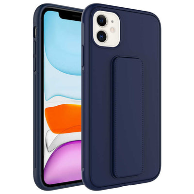 Apple iPhone 11 Kılıf Zore Qstand Kapak Lacivert