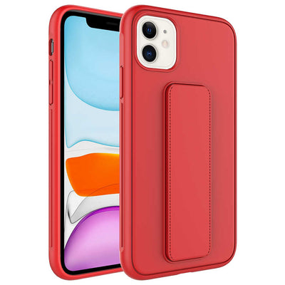 Apple iPhone 11 Kılıf Zore Qstand Kapak Kırmızı