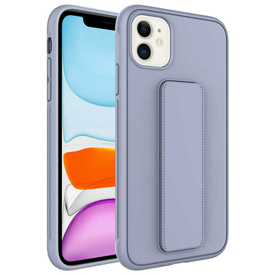 Apple iPhone 11 Kılıf Zore Qstand Kapak Gri