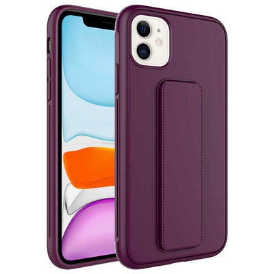 Apple iPhone 11 Kılıf Zore Qstand Kapak Mürdüm