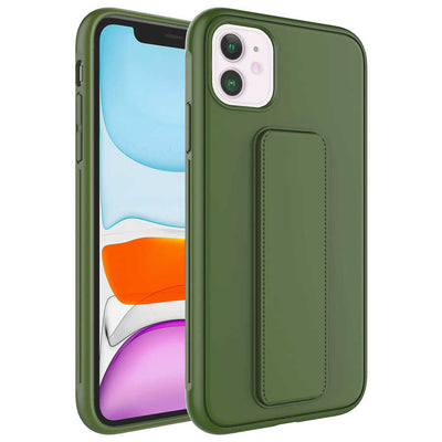 Apple iPhone 11 Kılıf Zore Qstand Kapak Koyu Yeşil