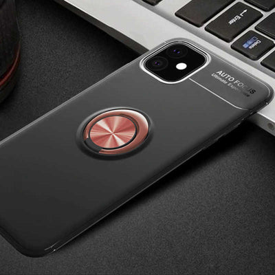 Apple iPhone 11 Kılıf Zore Ravel Silikon Kapak Siyah-Rose Gold