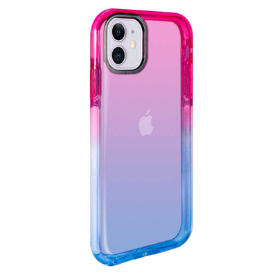 Apple iPhone 11 Kılıf Zore Renkli Punto Kapak Pembe-Mavi