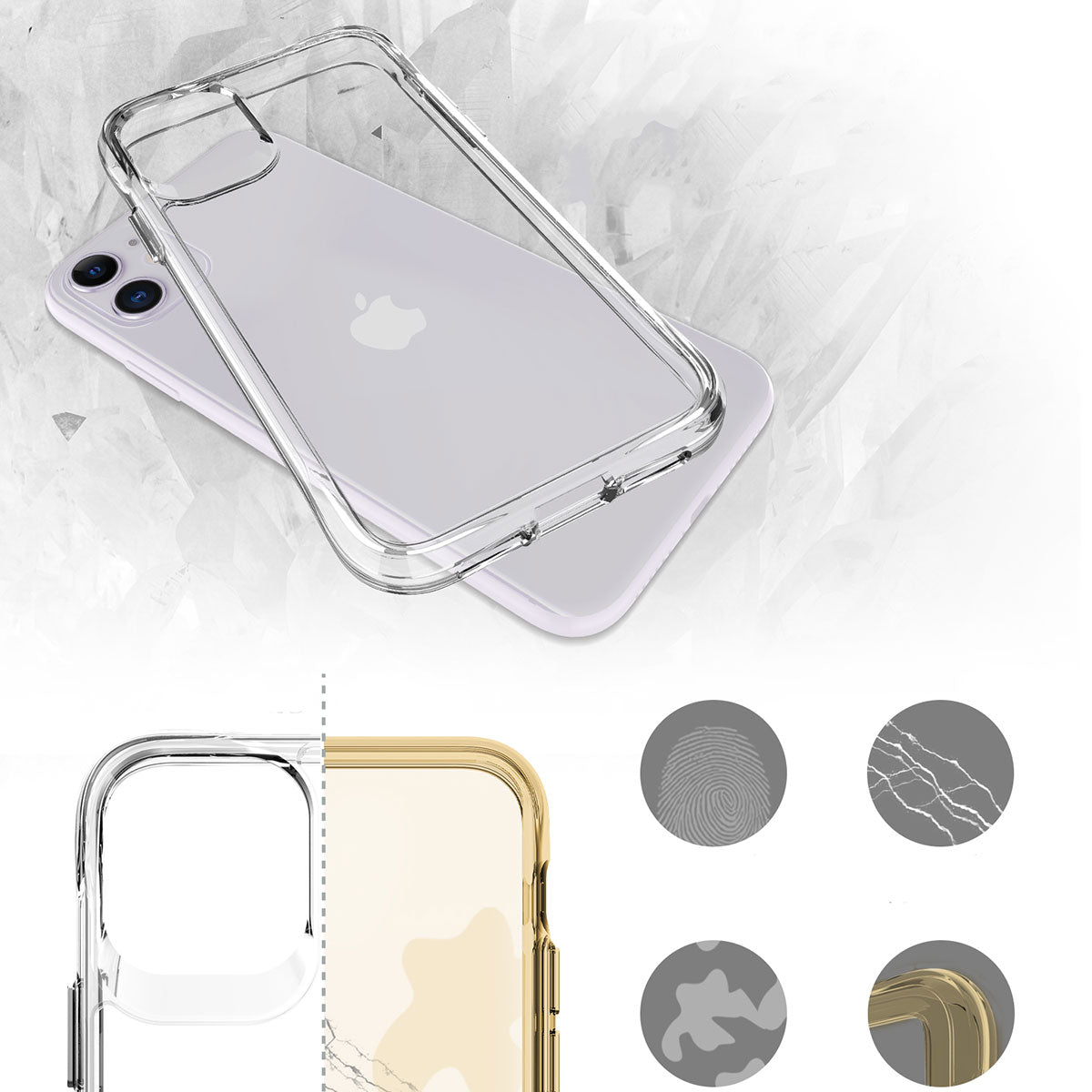 Apple iPhone 11 Kılıf Zore Şeffaf Ultra İnce Airbag Tasarımlı Okka Kapak Renksiz