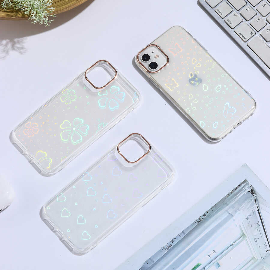Apple iPhone 11 Kılıf Zore Sidney Desenli Sert Kapak Heart No1