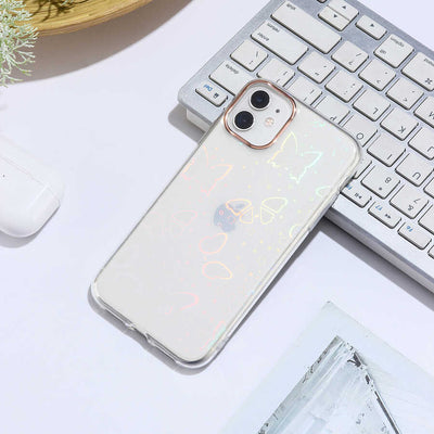 Apple iPhone 11 Kılıf Zore Sidney Desenli Sert Kapak Butterfly No2