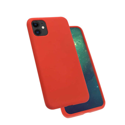Apple iPhone 11 Kılıf Zore Silk Silikon Kırmızı