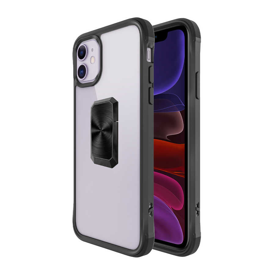 Apple iPhone 11 Kılıf Zore V-Bax Kapak Siyah
