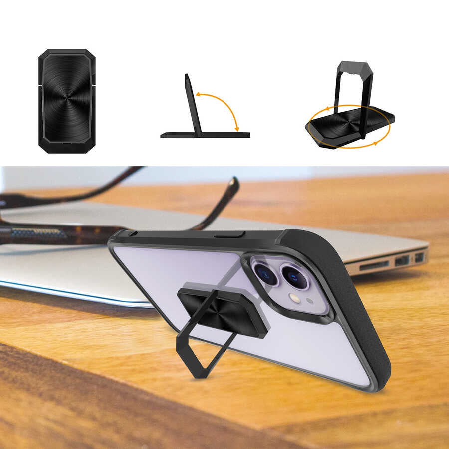 Apple iPhone 11 Kılıf Zore V-Bax Kapak Siyah