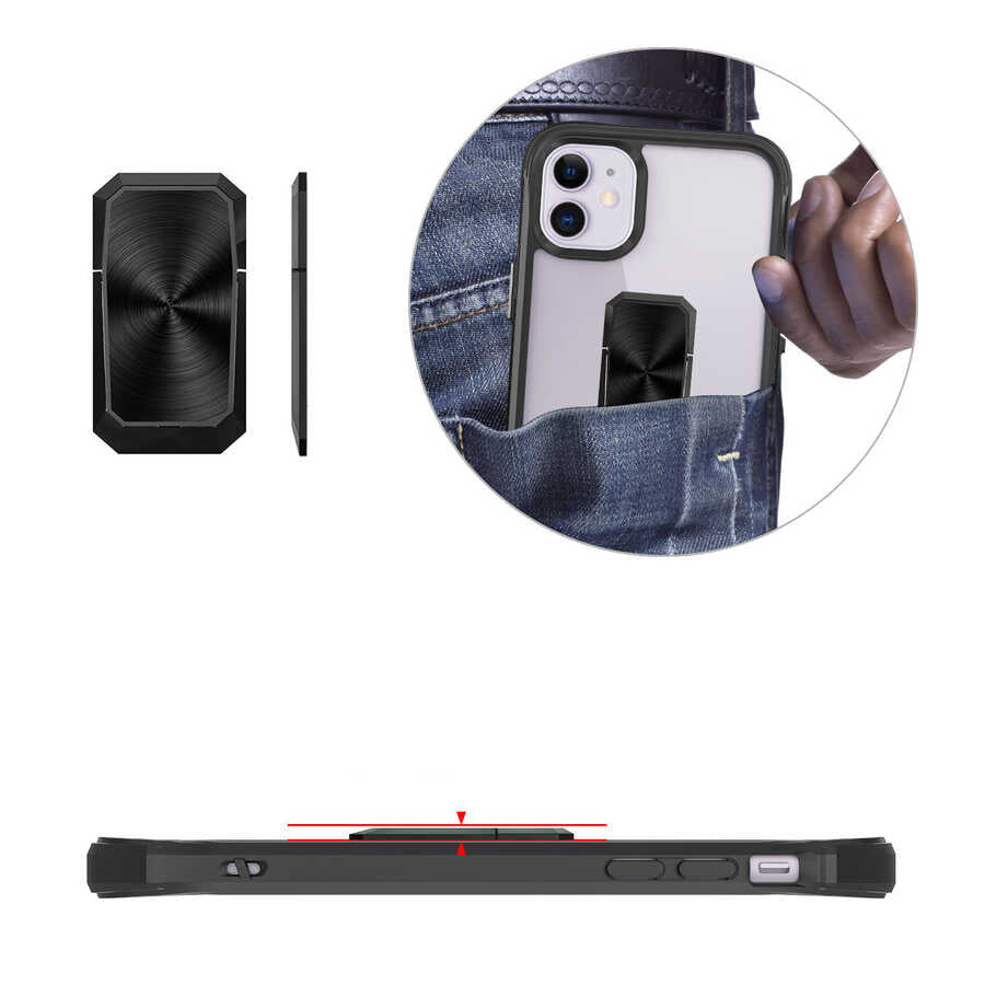 Apple iPhone 11 Kılıf Zore V-Bax Kapak Siyah