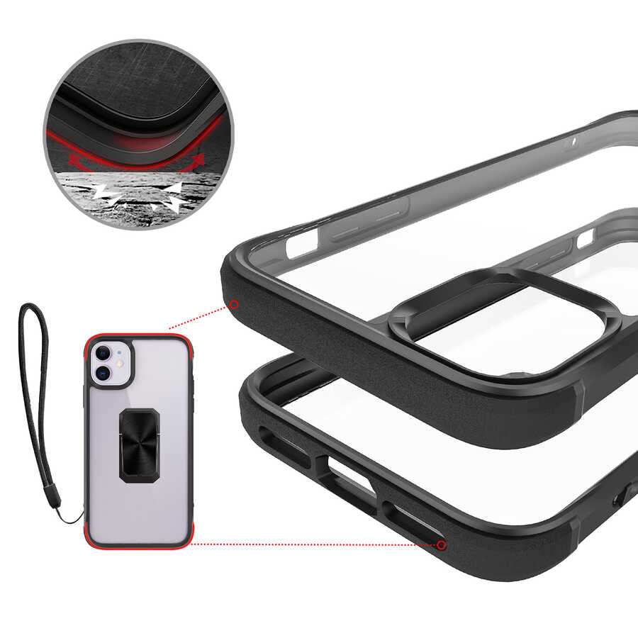 Apple iPhone 11 Kılıf Zore V-Bax Kapak Siyah