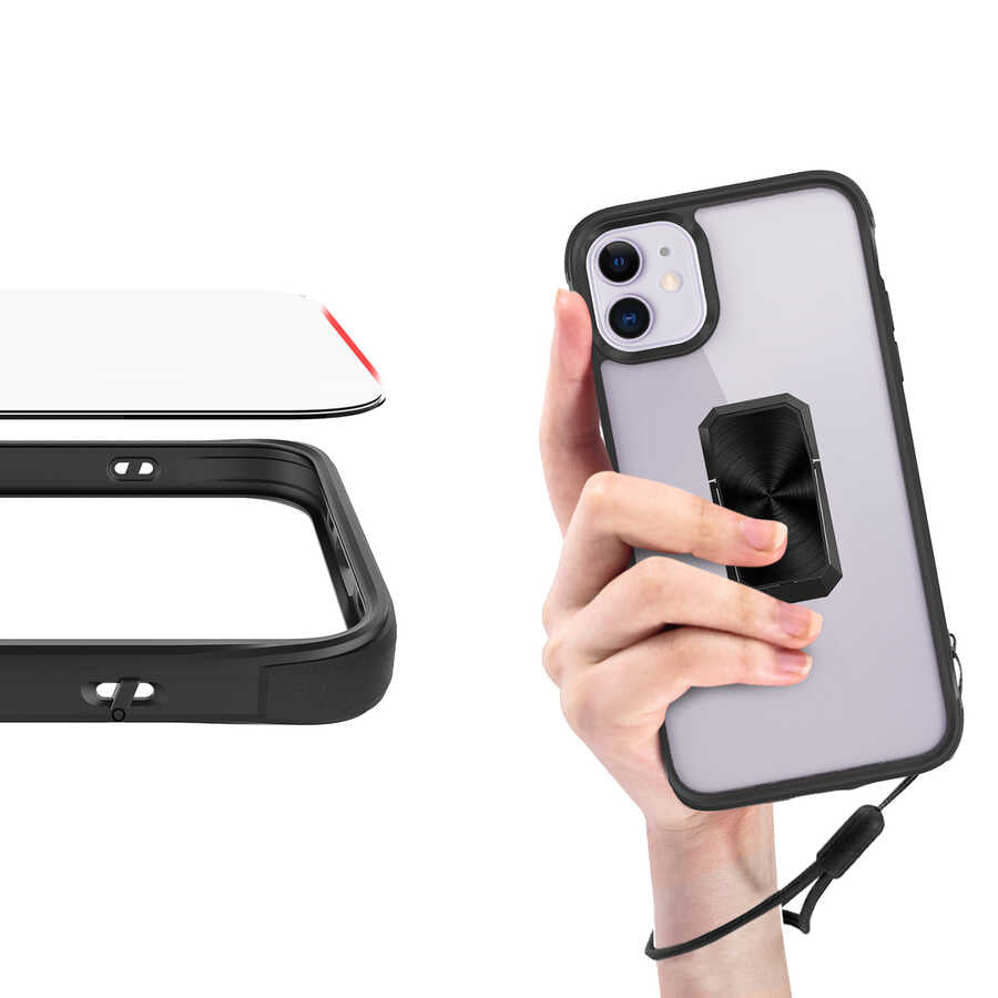 Apple iPhone 11 Kılıf Zore V-Bax Kapak Siyah