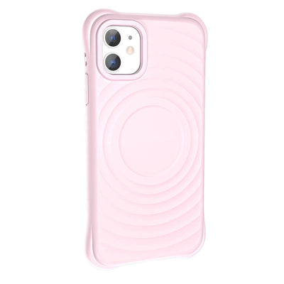 Apple iPhone 11 M-safe Şarj Özellikli Airbagli Mat Görünümlü Zore Hepi Kapak Pembe Açık