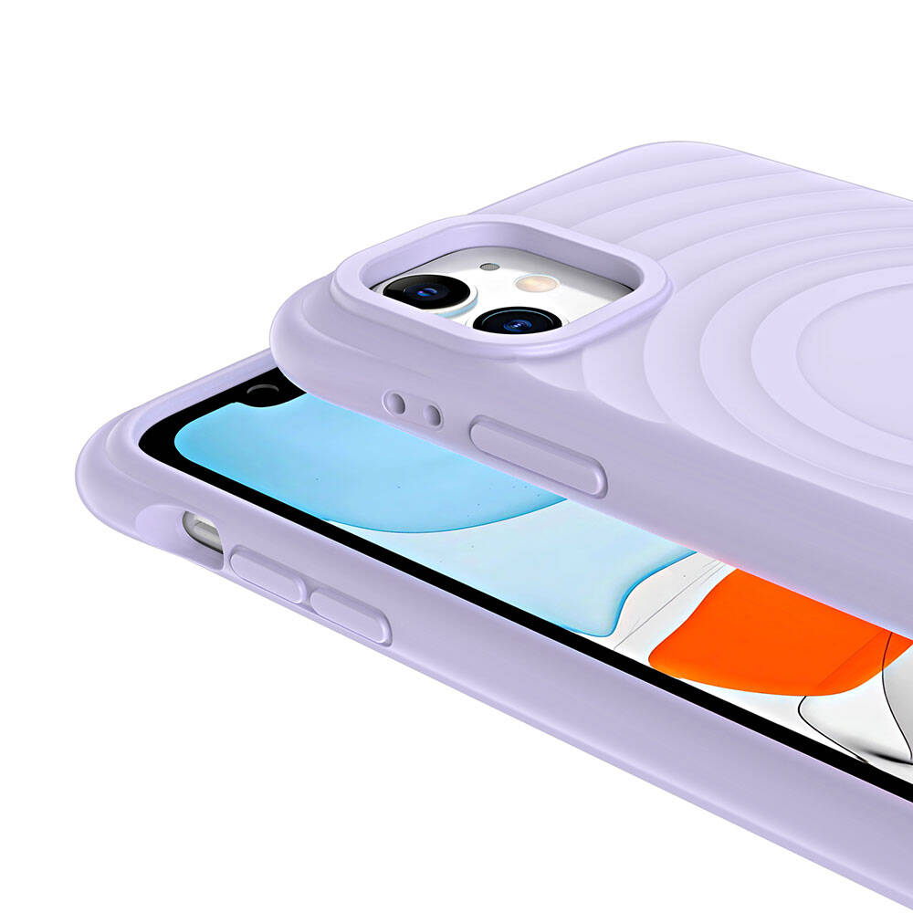 Apple iPhone 11 M-safe Şarj Özellikli Airbagli Mat Görünümlü Zore Hepi Kapak Derin Mor