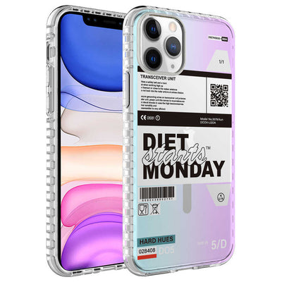 Apple iPhone 11 Pro Kılıf Airbag Kenarlı Renkli Desenli Silikon Zore Elegans Kapak NO5