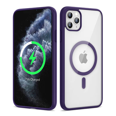 Apple iPhone 11 Pro Kılıf M-safe Wireless Şarj Özellikli Silikon Zore Ege Kapak Derin Mor