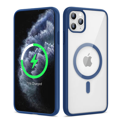 Apple iPhone 11 Pro Kılıf M-safe Wireless Şarj Özellikli Silikon Zore Ege Kapak Mavi
