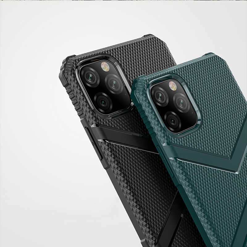 Apple iPhone 11 Pro Kılıf Zore Hank Silikon Koyu Yeşil