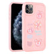 Apple iPhone 11 Pro Max Kılıf Kabartma Figürlü Parlak Zore Toys Silikon Kapak Pembe