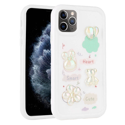 Apple iPhone 11 Pro Max Kılıf Kabartma Figürlü Parlak Zore Toys Silikon Kapak Açık Yeşil