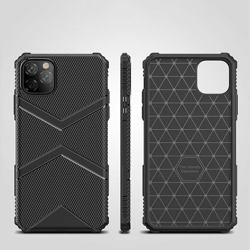 Apple iPhone 11 Pro Max Kılıf Zore Hank Silikon Siyah