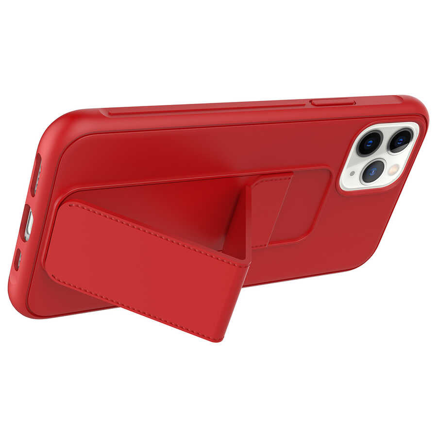 Apple iPhone 11 Pro Max Kılıf Zore Qstand Kapak Koyu Yeşil