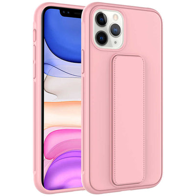 Apple iPhone 11 Pro Max Kılıf Zore Qstand Kapak Pembe