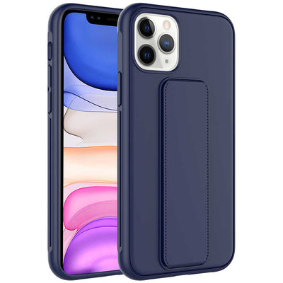 Apple iPhone 11 Pro Max Kılıf Zore Qstand Kapak Lacivert