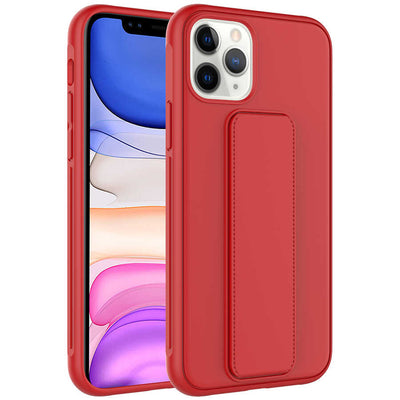 Apple iPhone 11 Pro Max Kılıf Zore Qstand Kapak Kırmızı