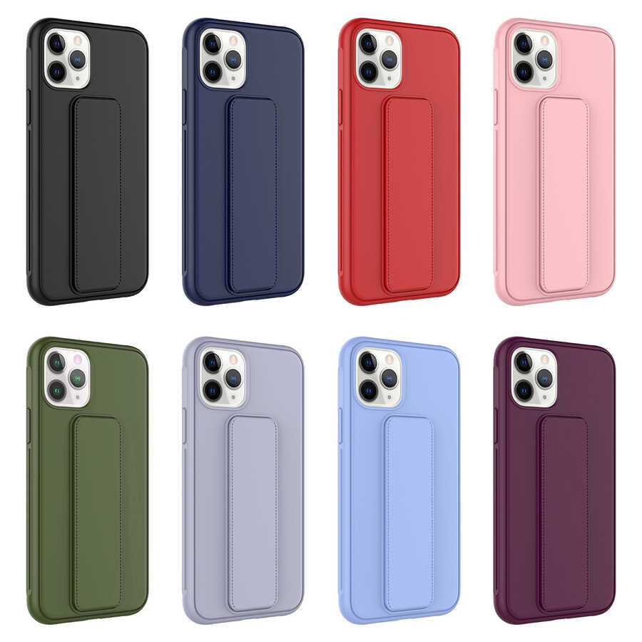 Apple iPhone 11 Pro Max Kılıf Zore Qstand Kapak Gri