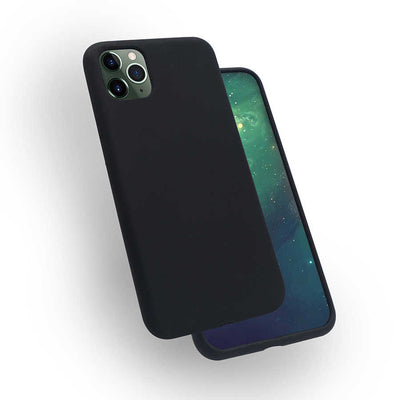 Apple iPhone 11 Pro Max Kılıf Zore Silk Silikon Siyah