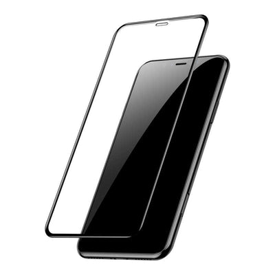 Apple iPhone 11 Pro Max Zore Kenarları Kırılmaya Dayanıklı Cam Ekran Koruyucu Siyah