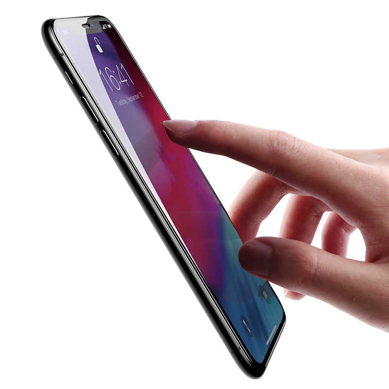 Apple iPhone 11 Pro Max Zore Kenarları Kırılmaya Dayanıklı Cam Ekran Koruyucu Siyah