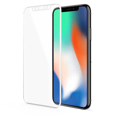 Apple iPhone 11 Pro Zore Kenarları Kırılmaya Dayanıklı Cam Ekran Koruyucu Beyaz