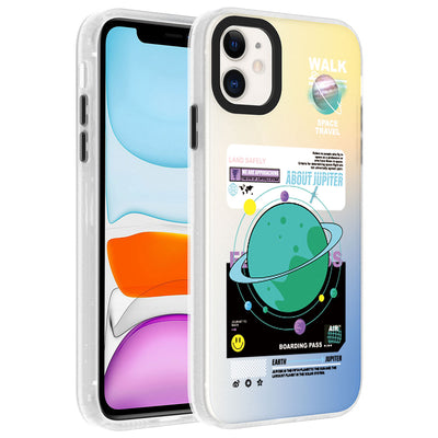 Apple iPhone 12 Kılıf Desenli Zore Dragon Sert Kapak Gezegen