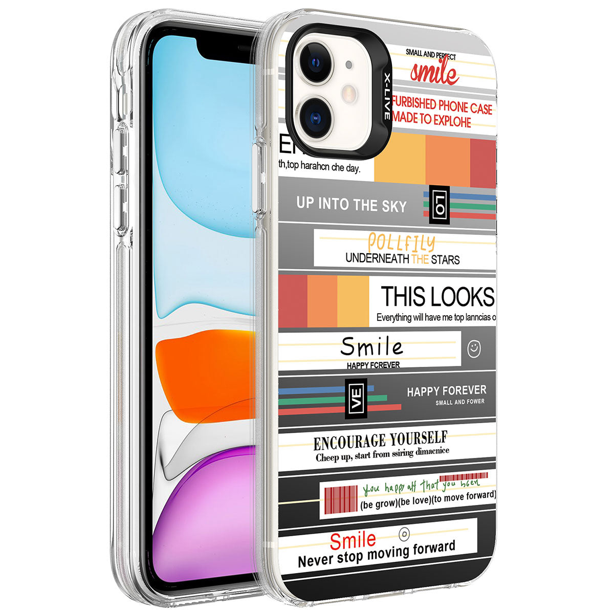 Apple iPhone 12 Kılıf Desenli Zore Silver Sert Kapak Noktalar