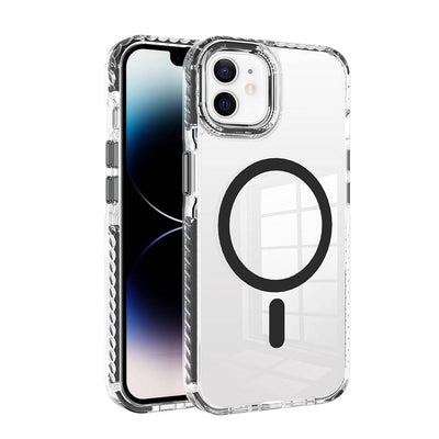 Apple iPhone 12 Kılıf M-safe Şarj Özellikli Airbagli Takılabilir Askı Aparatlı Zore Nana Kapak Siyah
