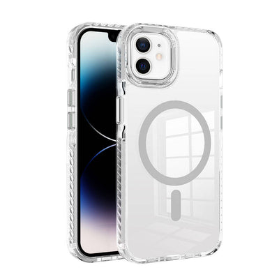 Apple iPhone 12 Kılıf M-safe Şarj Özellikli Airbagli Takılabilir Askı Aparatlı Zore Nana Kapak Gri