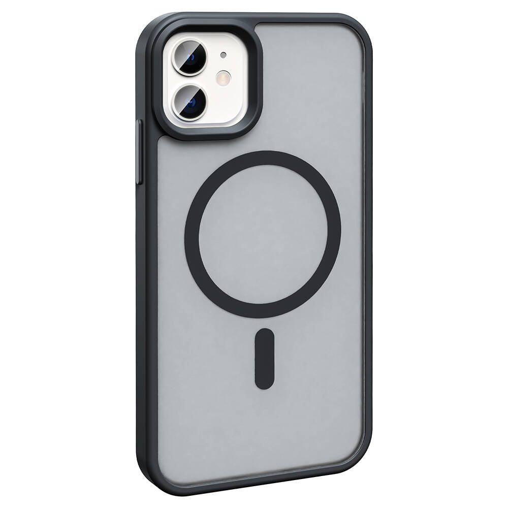 Apple iPhone 12 Kılıf M-safe Şarj Özellikli Mat Arka Yüzey Zore Sio Kapak Derin Mor