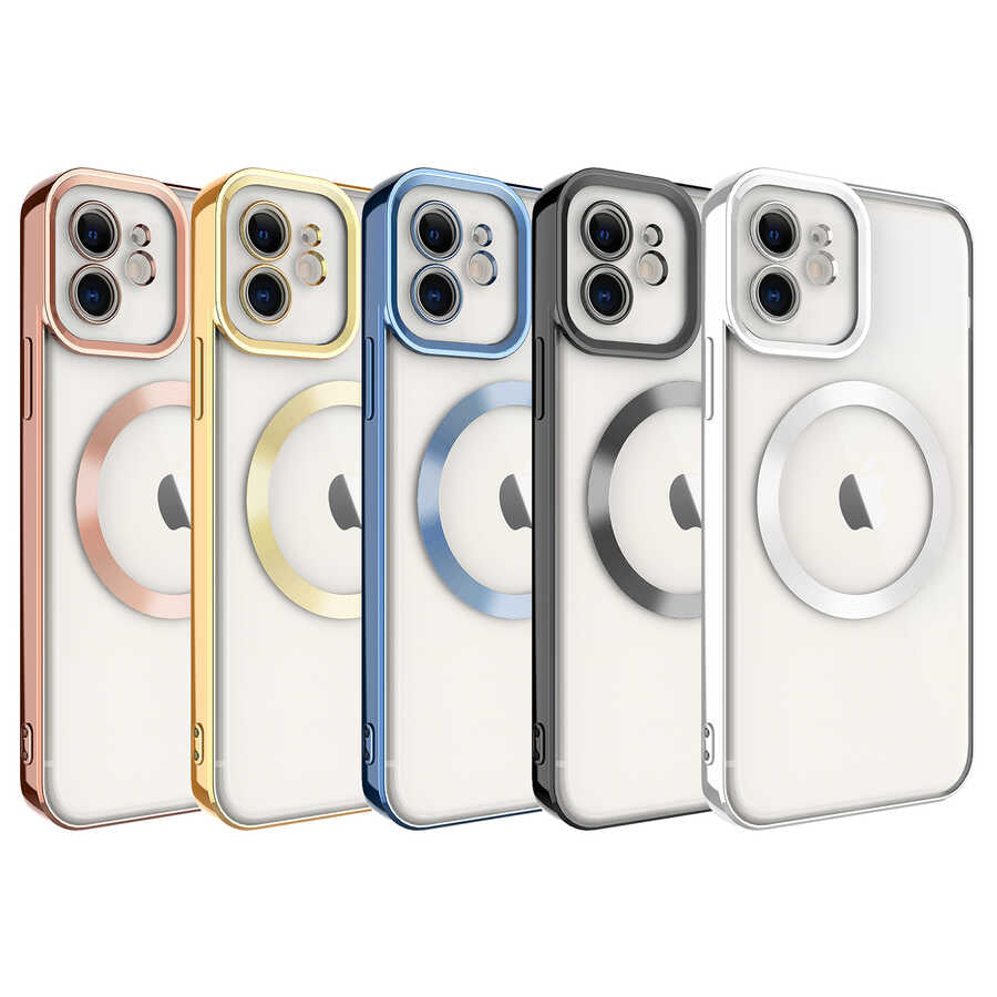 Apple iPhone 12 Kılıf M-safe Wireless Şarj Özellikli Zore Setro Silikon Siyah