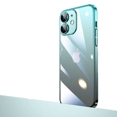 Apple iPhone 12 Kılıf Parlak Renk Geçişli Kamera Korumalı Zore Senkron Kapak Mavi-Siyah