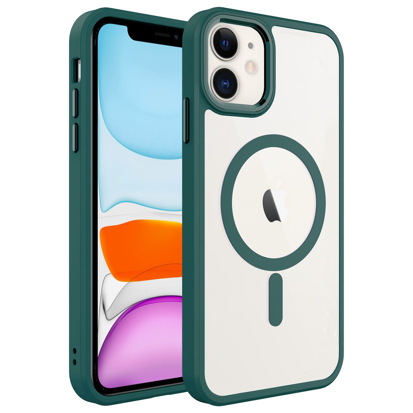 Apple iPhone 12 Kılıf Wireless Şarj Özellikli Zore Krom M-safe Silikon Kapak