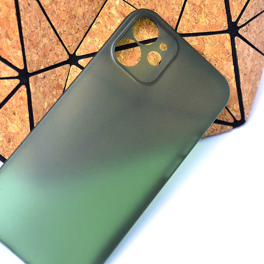 Apple iPhone 12 Kılıf Zore 1.Kalite PP Silikon Yeşil
