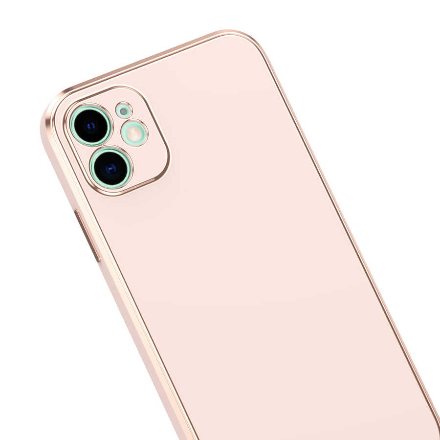 Apple iPhone 12 Kılıf Zore Bark Kapak Rose Gold