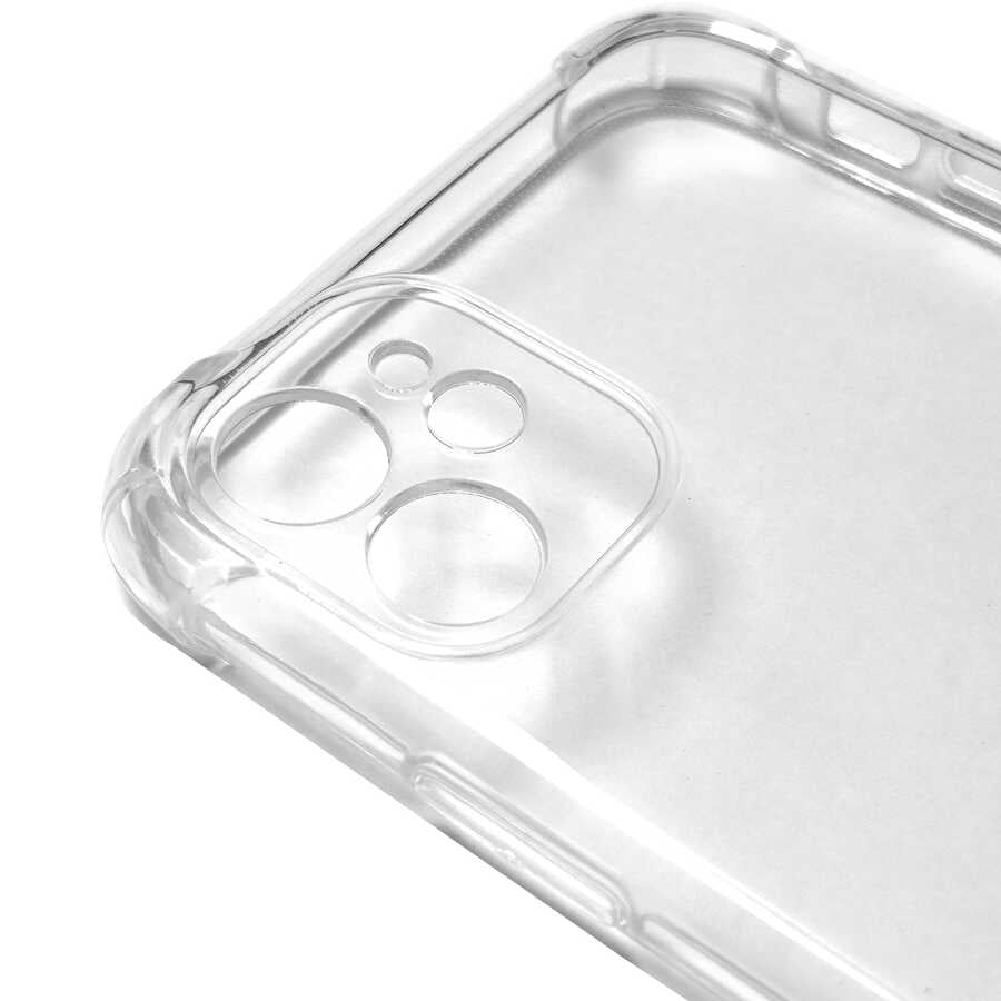 Apple iPhone 12 Kılıf Zore Kamera Korumalı Nitro Anti Shock Silikon Renksiz