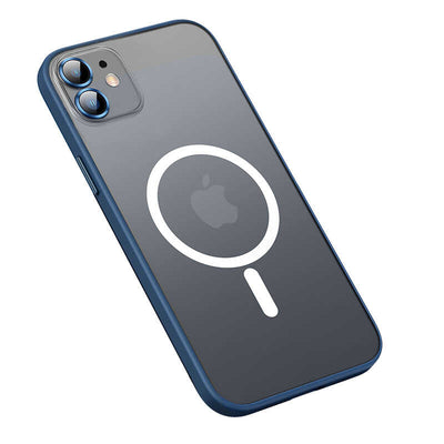 Apple iPhone 12 Kılıf Zore Mokka Wireless Kapak Lacivert