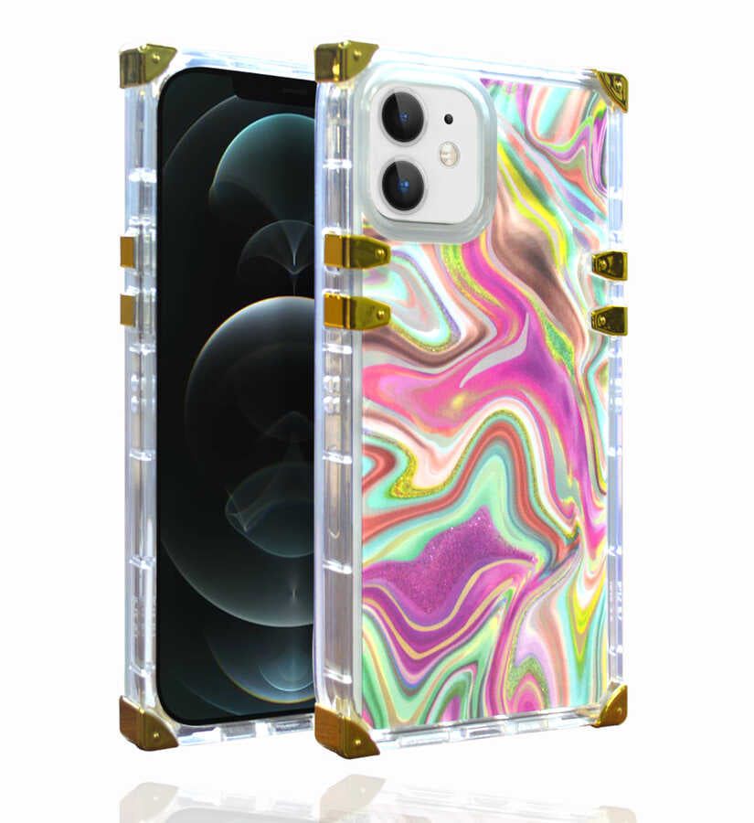 Apple iPhone 12 Kılıf Zore Ples Kapak Pembe Koyu